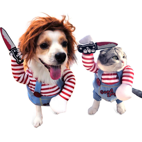 The Good Dog Gone Bad Costume on a dog and a cat